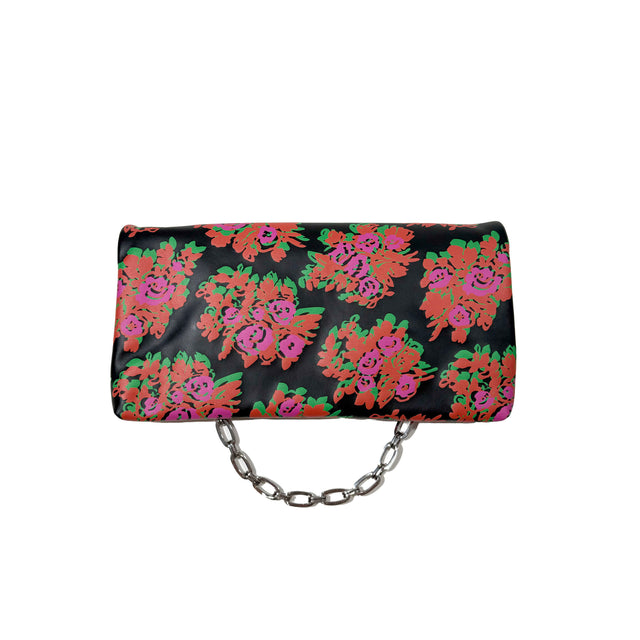 Bienen Davis Fold Over Clutch - Black Floral