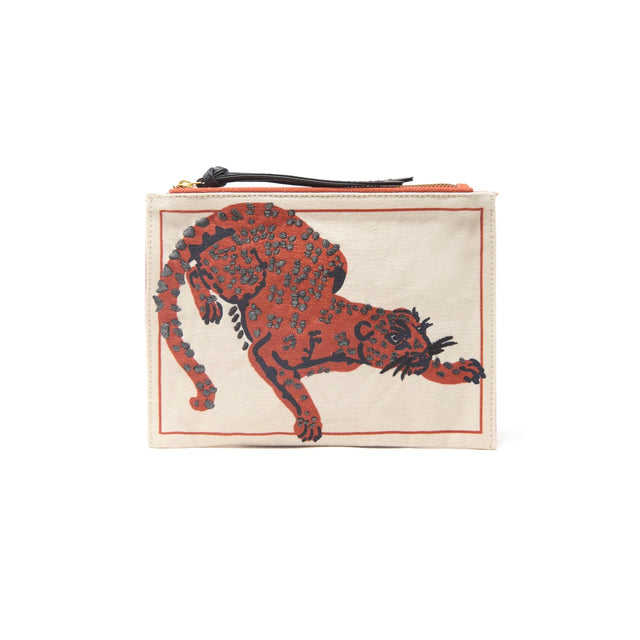 Embroidered Pouch - Feline Orange