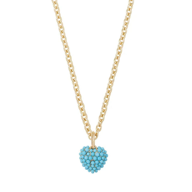 The Encrusted Puffy Heart Necklace