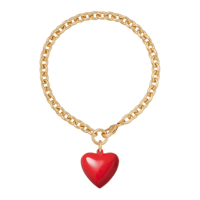 The Mini Puffy Heart Bracelet - Cherry Red