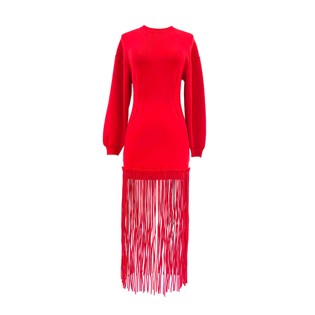 Wallis Knit Fringe Dress