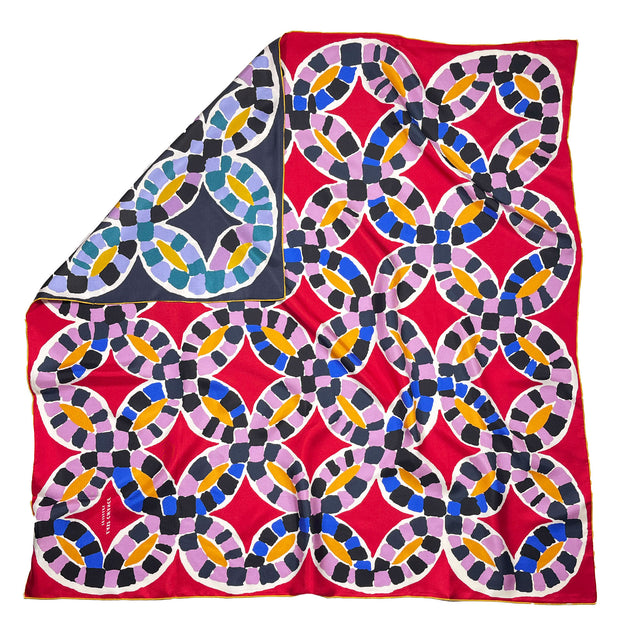Twofer Silk Scarf - Rings Quilt