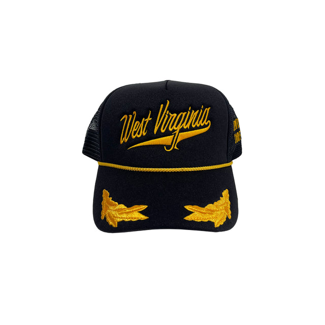 West Virginia Captain's Hat - Black