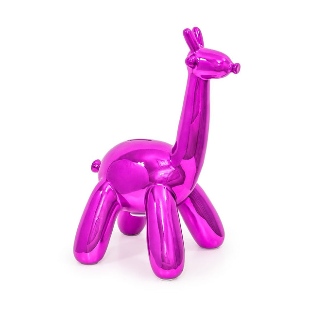 Balloon Money Bank - Large Giraffe - Pink