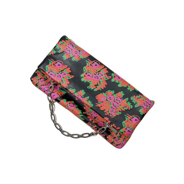 Bienen Davis Fold Over Clutch - Black Floral