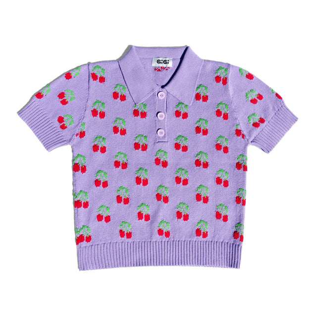 Cherry Polo Top - Violet
