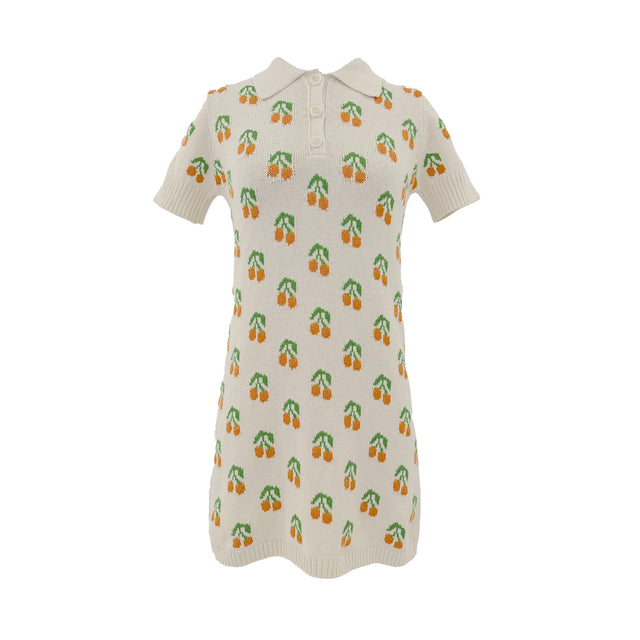 Cherry Polo Dress - Natural