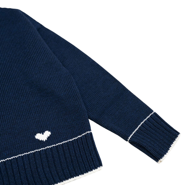 Lara Charm Sweater - Navy and Ivory