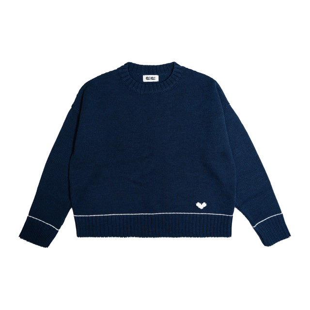Lara Charm Sweater - Navy and Ivory