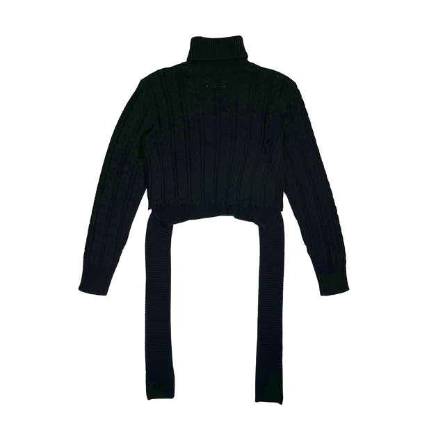 Black Mix Knit Jersey Pullover