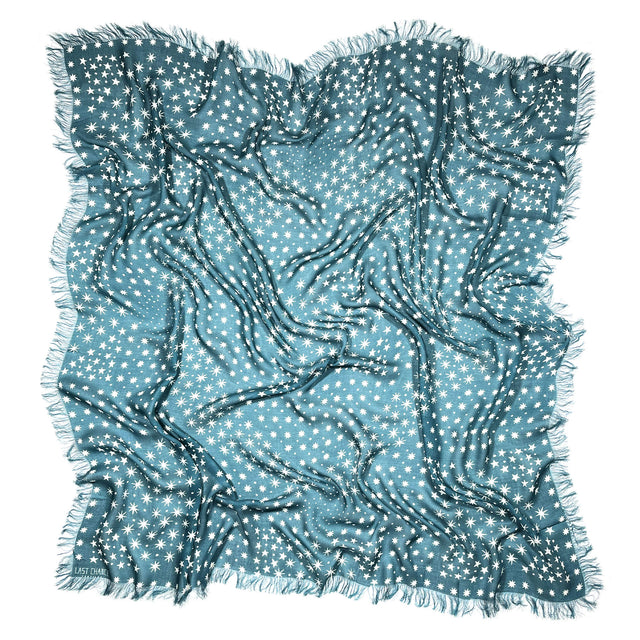 Oversize Fringe Bandana - Starry in Teal