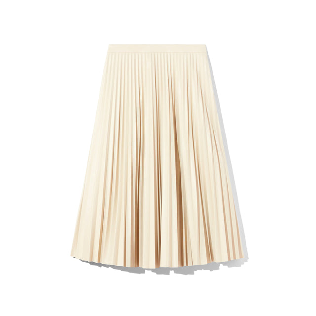 Daphne Pleated Skirt in Faux Leather