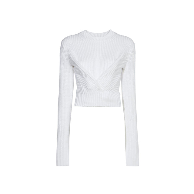 Ribbed Cotton Wrap Sweater