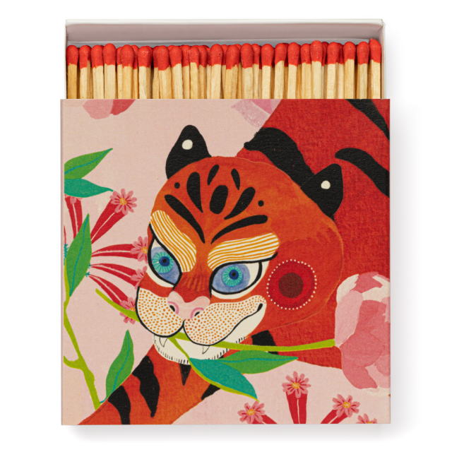 Tiger with Peony Matchbox