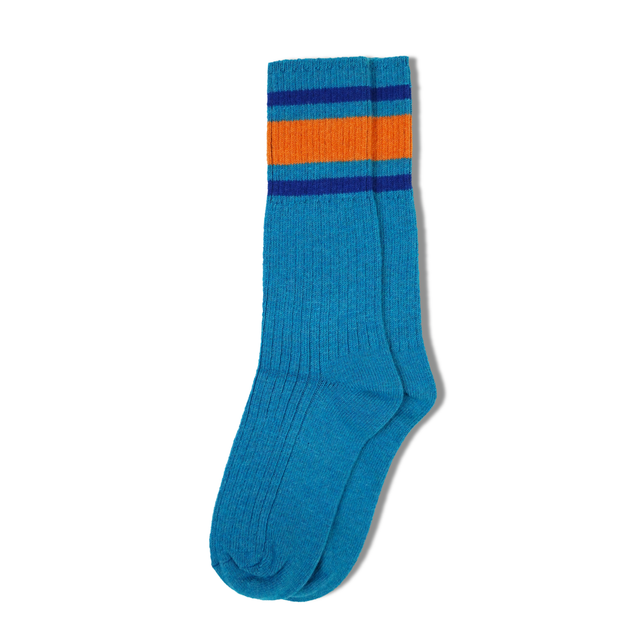 Striped Cashmere Socks - Sky Blue