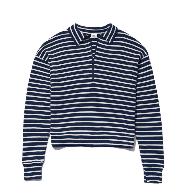Rosewell Top in Navy/Cream