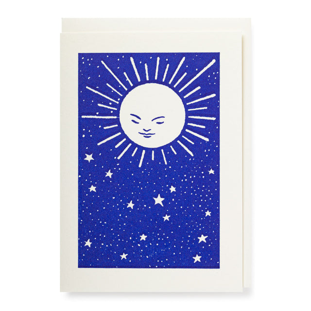 Moon and Stars Notelets Mini Letterpress Card