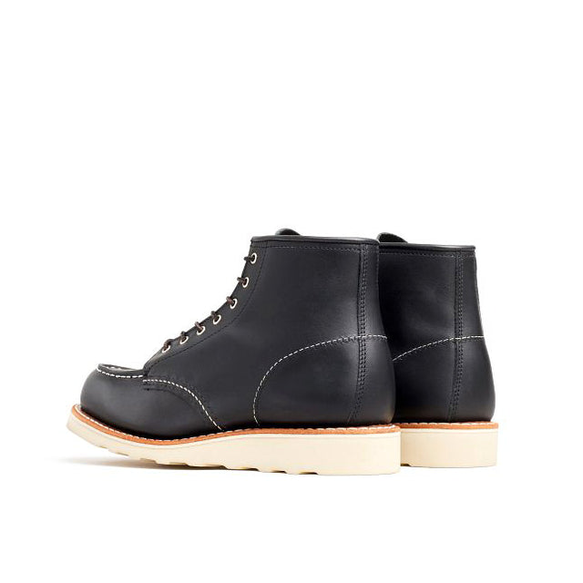 Women's 6 inch Classic Moc in Black Boundary Leather